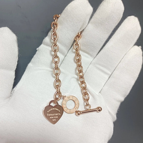 Simple Style Commute Heart Shape Titanium Steel Bracelets