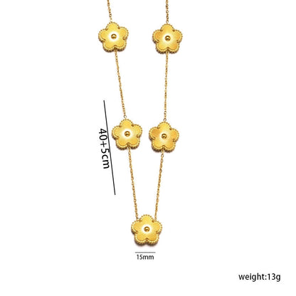 Simple Style Flower Stainless Steel Titanium Steel Plating Bracelets Earrings Necklace