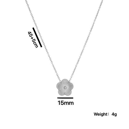 Simple Style Flower Stainless Steel Titanium Steel Plating Bracelets Earrings Necklace