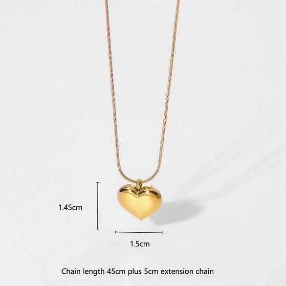 Simple Style Heart Shape Stainless Steel 18k Gold Plated Pendant Necklace