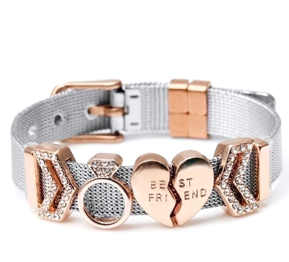 Simple Style Heart Shape Stainless Steel Plating Bangle