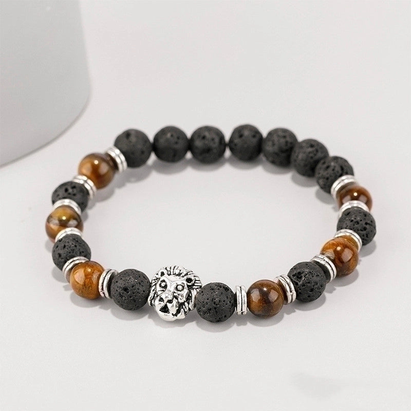 Simple Style Lion Natural Stone Beaded Bracelets