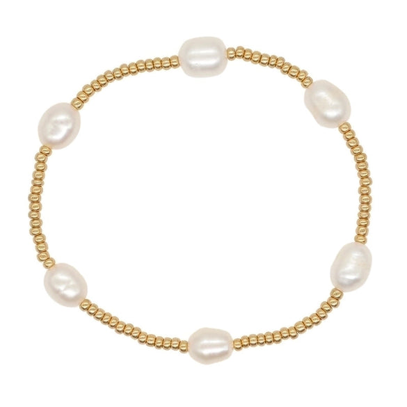 Simple Style Round Beaded Freshwater Pearl Handmade Bracelets