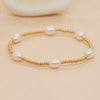 Simple Style Round Beaded Freshwater Pearl Handmade Bracelets