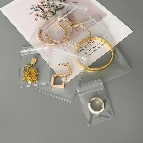 100 Pcs Simple Style Solid Color Plastic Wholesale Jewelry Packaging Bags