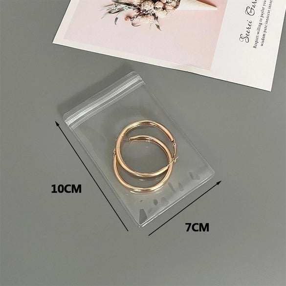 100 Pcs Simple Style Solid Color Plastic Wholesale Jewelry Packaging Bags