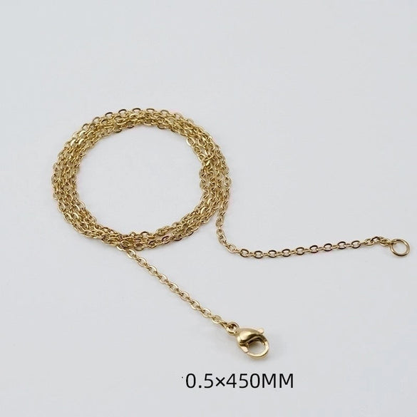 Simple Style Solid Color Stainless Steel Chain 18k Gold Plated Necklace