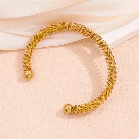 Simple Style Solid Color Stainless Steel Plating 18k Gold Plated Bracelets
