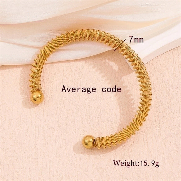 Simple Style Solid Color Stainless Steel Plating 18k Gold Plated Bracelets