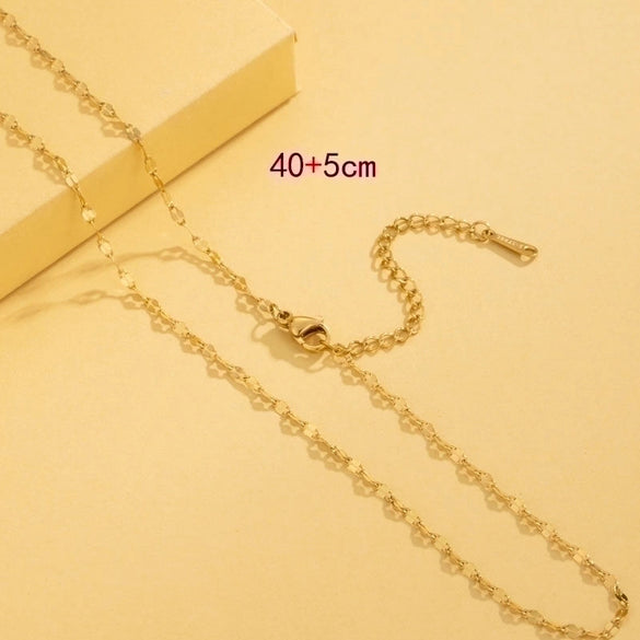 Simple Style Solid Color Stainless Steel Plating 18k Gold Plated Necklace