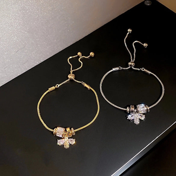 Simple Style Star Titanium Steel Metal Rhinestones Bracelets