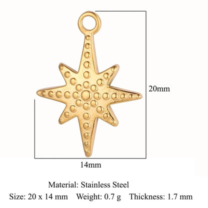 Simple Style Star Zircon Titanium Steel Wholesale Charms Jewelry Accessories