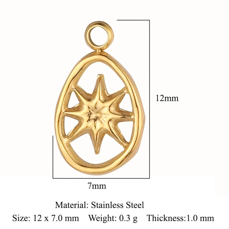 Simple Style Star Zircon Titanium Steel Wholesale Charms Jewelry Accessories