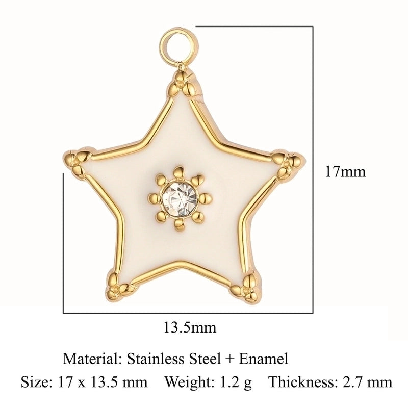 Simple Style Star Zircon Titanium Steel Wholesale Charms Jewelry Accessories