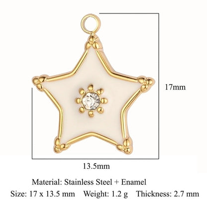 Simple Style Star Zircon Titanium Steel Wholesale Charms Jewelry Accessories