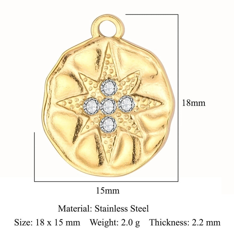 Simple Style Star Zircon Titanium Steel Wholesale Charms Jewelry Accessories