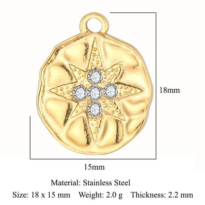 Simple Style Star Zircon Titanium Steel Wholesale Charms Jewelry Accessories