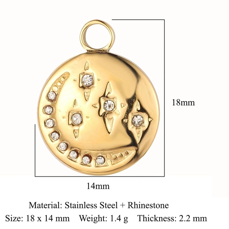 Simple Style Star Zircon Titanium Steel Wholesale Charms Jewelry Accessories