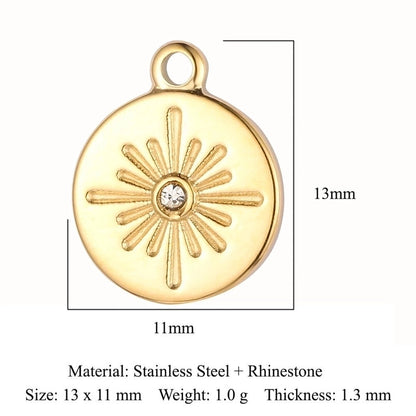 Simple Style Star Zircon Titanium Steel Wholesale Charms Jewelry Accessories