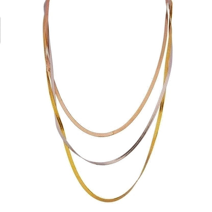 Streetwear Solid Color Titanium Steel Plating Layered Necklaces