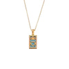 Vintage Style Star Rectangle Stainless Steel Plating Inlay Rhinestones Zircon 18k Gold Plated Pendant Necklace