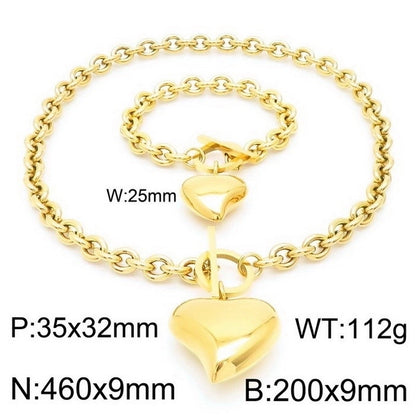 Wholesale Fashion Geometric Stainless Steel Plating Bracelets Necklace