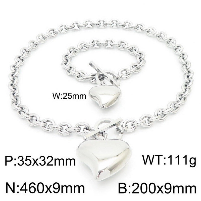 Wholesale Fashion Geometric Stainless Steel Plating Bracelets Necklace