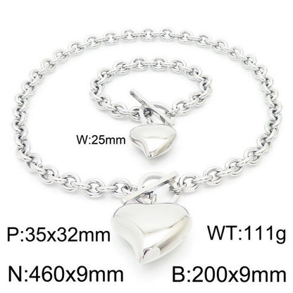 Wholesale Fashion Geometric Stainless Steel Plating Bracelets Necklace