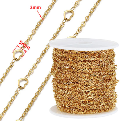 A Pack Of 2 M 2MM 3mm 4mm 304 Stainless Steel 18K Gold Plated Polished Jewelry Accessories