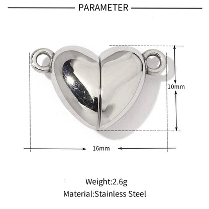 A Pack Of 3 16*13mm 19*7mm 201 Stainless Steel 18K Gold Plated Heart Shape Rectangle Polished OT Buckle Pendant Jewelry Buckle