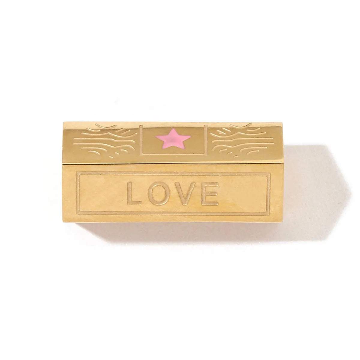 A Pack Of 3 16*13mm 19*7mm 201 Stainless Steel 18K Gold Plated Heart Shape Rectangle Polished OT Buckle Pendant Jewelry Buckle