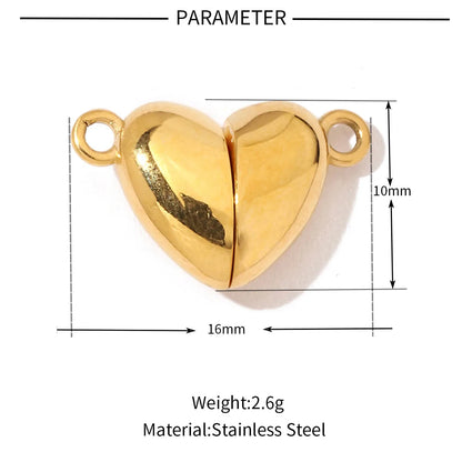 A Pack Of 3 16*13mm 19*7mm 201 Stainless Steel 18K Gold Plated Heart Shape Rectangle Polished OT Buckle Pendant Jewelry Buckle