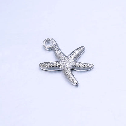 A Pack Of 3 18*14mm 304 Stainless Steel Starfish Polished Pendant