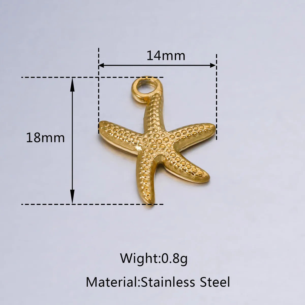 A Pack Of 3 18*14mm 304 Stainless Steel Starfish Polished Pendant