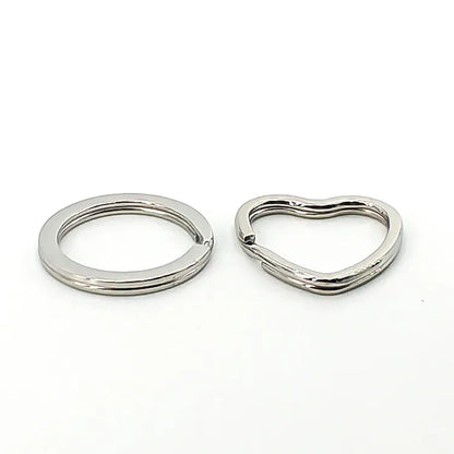 A Pack Of 6 28mm 30mm 32mm 304 Stainless Steel Round Heart Shape Polished Jump Ring