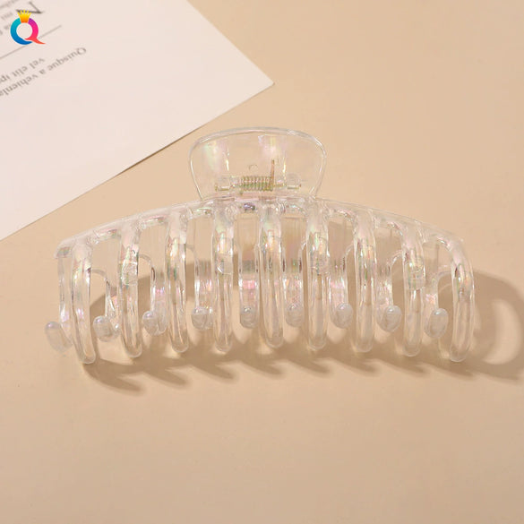 Ab Color Electroplated Cross Shark Hair Clip For Women Elegant Grip Hair Accessory Wholesale