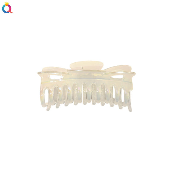 Ab Color Electroplated Cross Shark Hair Clip For Women Elegant Grip Hair Accessory Wholesale