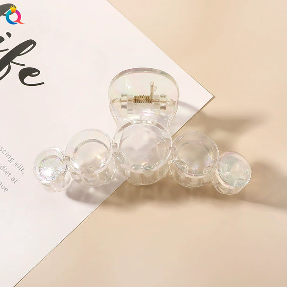 Ab Color Electroplated Cross Shark Hair Clip For Women Elegant Grip Hair Accessory Wholesale