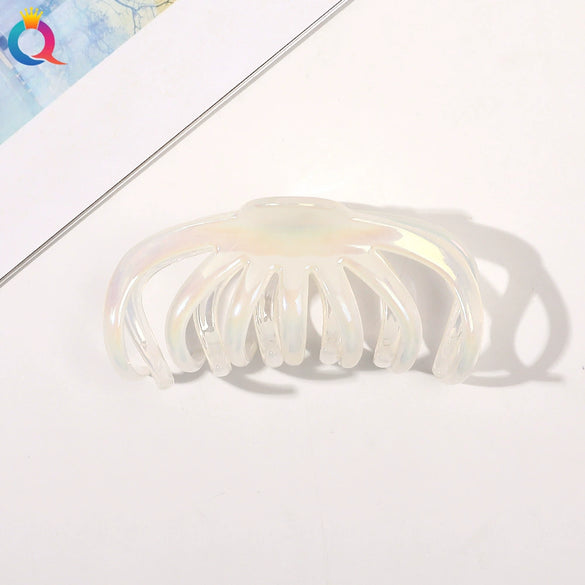 Ab Color Electroplated Cross Shark Hair Clip For Women Elegant Grip Hair Accessory Wholesale