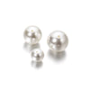 Abs Imitation Pearl Round Beads For Earrings And Necklace Making Painted Glossy White Beige Light Luxury Jewelry Accessories