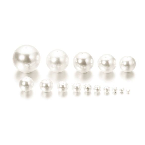 Abs Imitation Pearl Round Beads For Earrings And Necklace Making Painted Glossy White Beige Light Luxury Jewelry Accessories