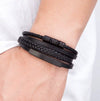 Accessories Alloy Leather Rope Bracelet Geometric Style Electroplated