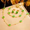 Accessories Chain Stainless Steel Necklace Earrings Bracelet Suit Retro Oval Geometric Electroplating