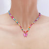 Accessories Collarbone Necklace Women's Bohemian Style Handmade Colorful Rice Beads And Coloured Glaze Geometric Necklace