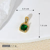 Accessories Copper Retro Micropaved Green Stone Heart Pendant Necklace Earrings With Rhombus Geometric Letters Numbers Text Pattern