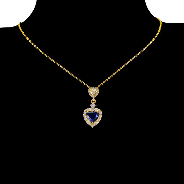 Accessories Copper Stainless Steel Heart Shaped Pendant With Dripping Oil Design And Inlaid Zirconium
