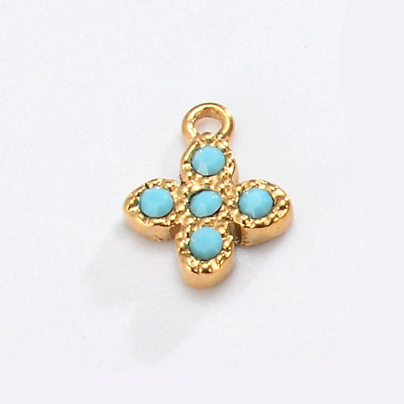 Accessories Crown Moon Love Oval Style Inlaid Natural Stone Titanium Steel Electroplating