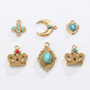 Accessories Crown Moon Love Oval Style Inlaid Natural Stone Titanium Steel Electroplating