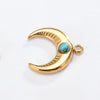 Accessories Crown Moon Love Oval Style Inlaid Natural Stone Titanium Steel Electroplating