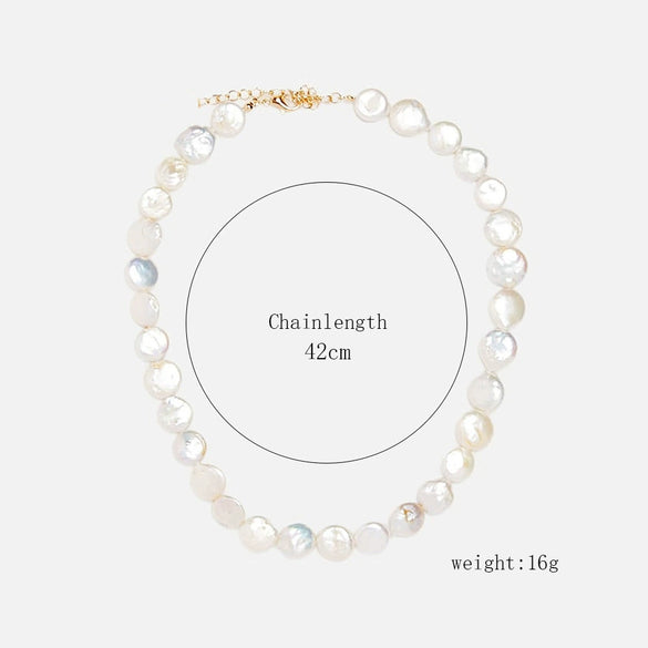 Accessories Pearl Choker Clavicle Chain Cross Copper Necklace Conch Sea Shell Shell Pearl Electroplating Box Chain Women